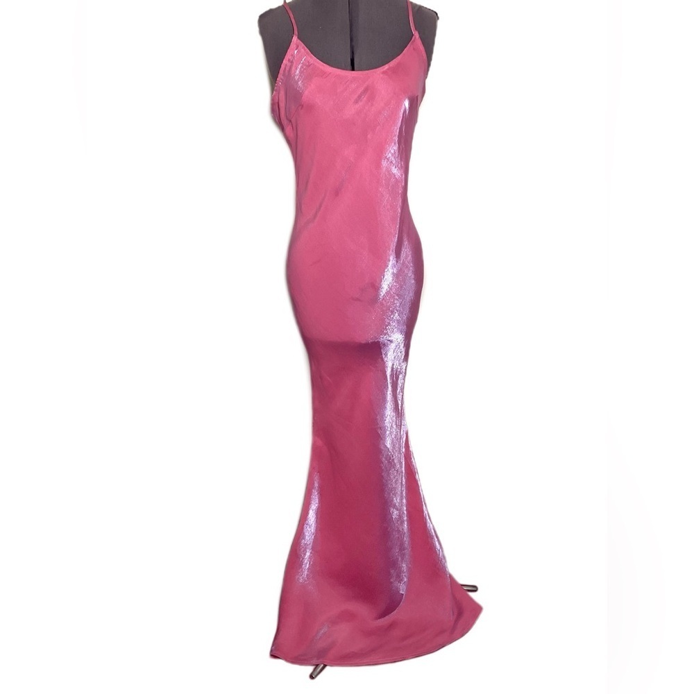 Fashion Nova Celeste Satin Maxi Dress Juniors L